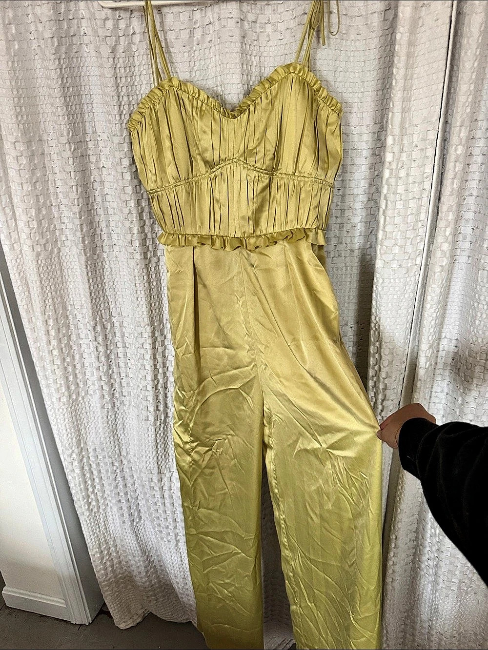 Yellow Ruched Cami Jumpsuit